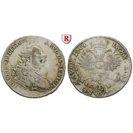 Schwarzburg, Rudolstadt, Johann Friedrich, 1/6 Taler 1764, ss