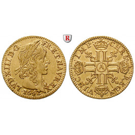 Frankreich, Louis XIII., 1/2 Louis d´or 1642, vz/ss-vz