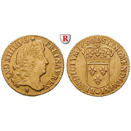 Frankreich, Louis XIV., Louis d´or à l´ecu 1690, ss-vz