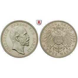 Deutsches Kaiserreich, Anhalt, Friedrich I., 2 Mark 1896, A, PP, J. 20