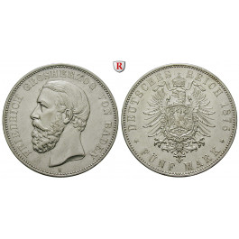 Deutsches Kaiserreich, Baden, Friedrich I., 5 Mark 1875, G, ss-vz, J. 27