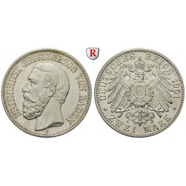 Deutsches Kaiserreich, Baden, Friedrich I., 2 Mark 1901, G, ss-vz/vz, J. 28