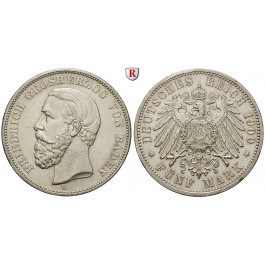Deutsches Kaiserreich, Baden, Friedrich I., 5 Mark 1900, G, ss-vz/vz, J. 29