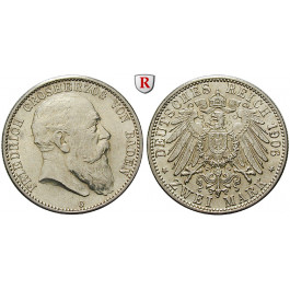Deutsches Kaiserreich, Baden, Friedrich I., 2 Mark 1906, G, vz/st, J. 32