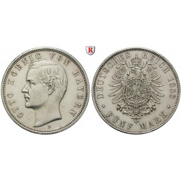 Deutsches Kaiserreich, Bayern, Otto, 5 Mark 1888, D, ss/vz, J. 44
