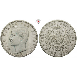Deutsches Kaiserreich, Bayern, Otto, 5 Mark 1891, D, ss, J. 46