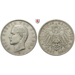 Deutsches Kaiserreich, Bayern, Otto, 3 Mark 1909, D, ss-vz, J. 47