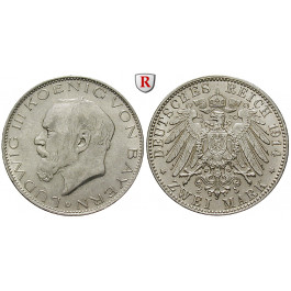 Deutsches Kaiserreich, Bayern, Ludwig III., 2 Mark 1914, D, vz/st, J. 51