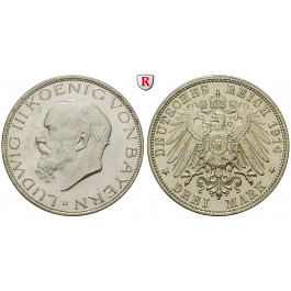 Deutsches Kaiserreich, Bayern, Ludwig III., 3 Mark 1914, D, vz-st/st, J. 52