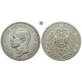 Deutsches Kaiserreich, Hessen, Ernst Ludwig, 5 Mark 1900, A, ss, J. 73
