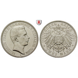 Deutsches Kaiserreich, Mecklenburg-Schwerin, Friedrich Franz IV., 2 Mark 1901, A, ss-vz/vz-st, J. 85