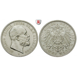 Deutsches Kaiserreich, Oldenburg, Nicolaus Friedrich Peter, 2 Mark 1891, A, f.vz/st, J. 93
