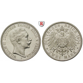 Deutsches Kaiserreich, Preussen, Wilhelm II., 2 Mark 1904, A, vz/st, J. 102