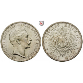 Deutsches Kaiserreich, Preussen, Wilhelm II., 3 Mark 1910, A, vz, J. 103