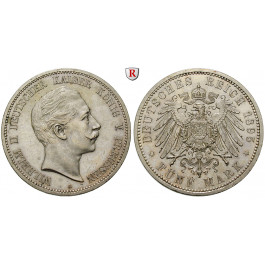 Deutsches Kaiserreich, Preussen, Wilhelm II., 5 Mark 1895, A, vz/f.st, J. 104