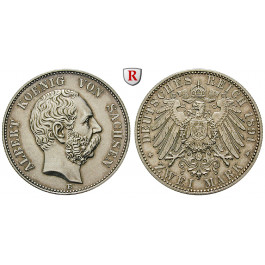 Deutsches Kaiserreich, Sachsen, Albert, 2 Mark 1891, E, vz+, J. 124