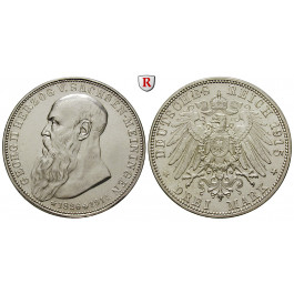 Deutsches Kaiserreich, Sachsen-Meiningen, Georg II., 3 Mark 1915, auf den Tod, D, vz-st, J. 155