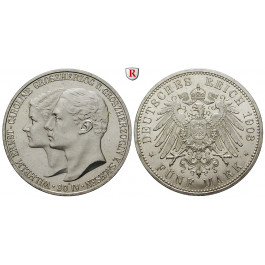 Deutsches Kaiserreich, Sachsen-Weimar-Eisenach, Wilhelm Ernst, 5 Mark 1903, Hochzeit mit Caroline, A, f.vz/vz-st, J. 159