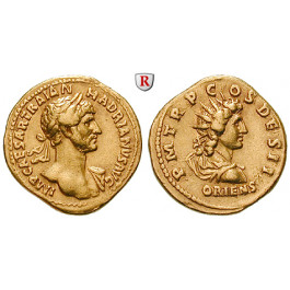 Römische Kaiserzeit, Hadrianus, Aureus 117, f.vz