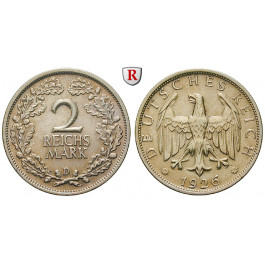 Weimarer Republik, 2 Reichsmark 1926, Kursmünze, D, ss-vz, J. 320