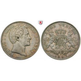 Bayern, Königreich, Ludwig I., Doppelgulden 1847, ss+/ss-vz