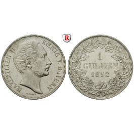 Bayern, Königreich, Maximilian II., Gulden 1852, ss-vz