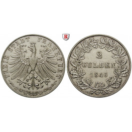 Frankfurt, Stadt, Doppelgulden 1846, f.vz
