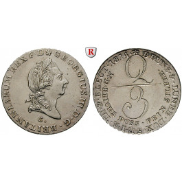 Braunschweig, Königreich Hannover, Georg III., 2/3 Taler 1814, f.vz