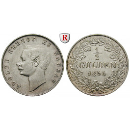 Nassau, Herzogtum Nassau, Adolph, 1/2 Gulden 1856, f.vz