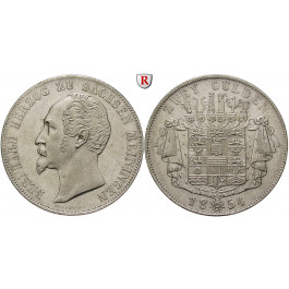 Sachsen, Sachsen-Meiningen, Bernhard Erich Freund, Doppelgulden 1854, ss-vz/vz