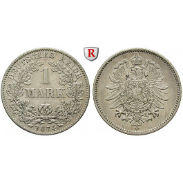 Deutsches Kaiserreich, 1 Mark 1874, E, ss-vz, J. 9