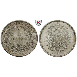 Deutsches Kaiserreich, 1 Mark 1875, D, vz-st, J. 9