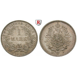 Deutsches Kaiserreich, 1 Mark 1881, F, vz, J. 9