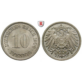Deutsches Kaiserreich, 10 Pfennig 1906, F, vz-st, J. 13