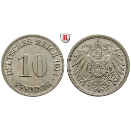 Deutsches Kaiserreich, 10 Pfennig 1914, A, vz-st, J. 13