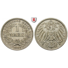 Deutsches Kaiserreich, 1 Mark 1903, J, ss-vz, J. 17