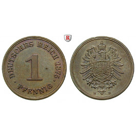 Deutsches Kaiserreich, 1 Pfennig 1875, E, vz, J. 1