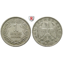 Weimarer Republik, 1 Reichsmark 1926, A, vz, J. 319