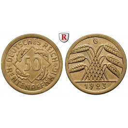 Weimarer Republik, 50 Rentenpfennig 1923, G, st, J. 310