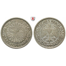 Weimarer Republik, 50 Reichspfennig 1935, G, ss-vz, J. 324