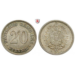 Deutsches Kaiserreich, 20 Pfennig 1876, A, st, J. 5
