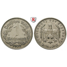 Drittes Reich, 1 Reichsmark 1939, B, vz/vz-st, J. 354