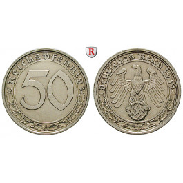 Drittes Reich, 50 Reichspfennig 1939, A, f.vz, J. 365
