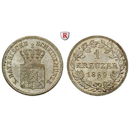 Bayern, Königreich, Ludwig II., Kreuzer 1869, vz-st
