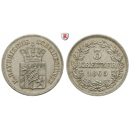 Bayern, Königreich, Ludwig II., 3 Kreuzer 1865, f.st