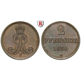 Braunschweig, Königreich Hannover, Georg V., 2 Pfennig 1856, vz