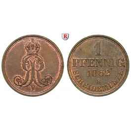 Braunschweig, Königreich Hannover, Georg V., 2 Pfennig 1862, st