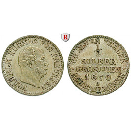 Brandenburg-Preussen, Königreich Preussen, Wilhelm I., 1/2 Silbergroschen 1870, vz+