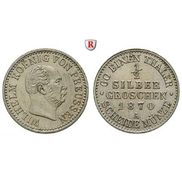 Brandenburg-Preussen, Königreich Preussen, Wilhelm I., 1/2 Silbergroschen 1870, vz