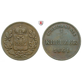 Schwarzburg, Rudolstadt, Friedrich Günther, 1/4 Kreuzer 1861, ss